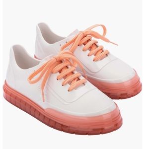 Stylish White and Pink Women's Sneakers